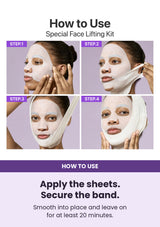 NUMBUZIN No.9 mask — Apply the sheets. Secure the band. Smooth into place and leave on for at least 20 minutes.