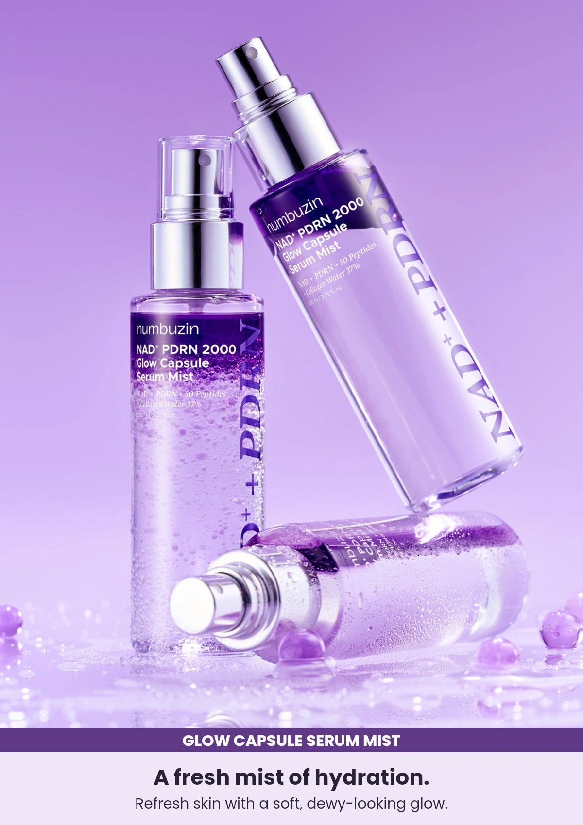 A fresh mist of hydration. Refresh skin with a soft, dewy-looking glow.