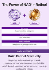 NAD+ and retinol benefits for hydrated, firmer-looking under-eyes