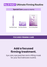 NUMBUZIN No.9 NAD+ Peptides Dewy Sun Essence — Add a focused firming treatment. Eye care, eye patches and a lifting mask for your No.9 skincare routine.
