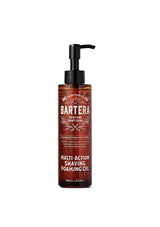 Bartera multi-action shaving foaming oil bottle on a white background