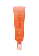 Orange tube of f'laner product on a white background