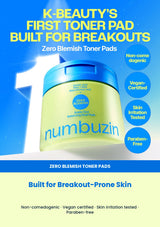 Numbuzin No.0 toner pads built for breakout-prone skin