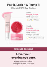 MEDICUBE PDRN Pink Peptide Eye Cream followed by PDRN Caffeine Collagen Eye Patch