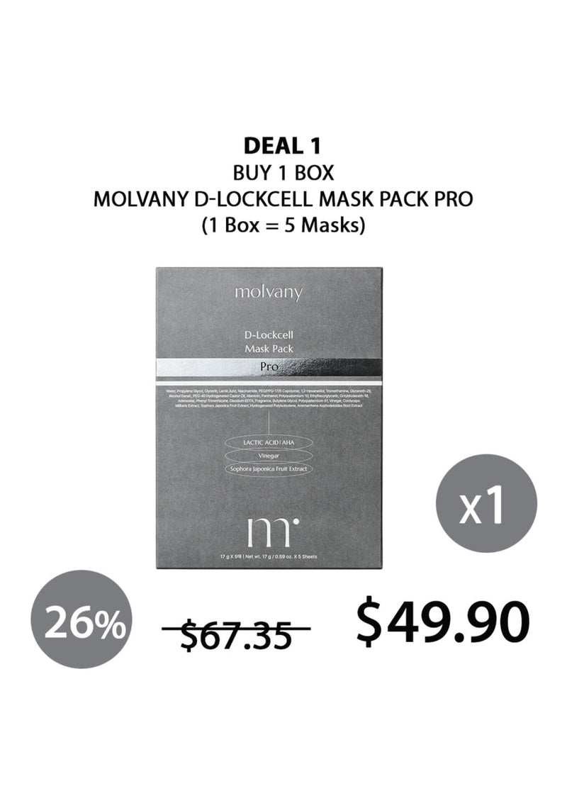 [MOLVANY] D-lockcell Mask Pack Pro (1 Box = 5 Masks X 17g)
