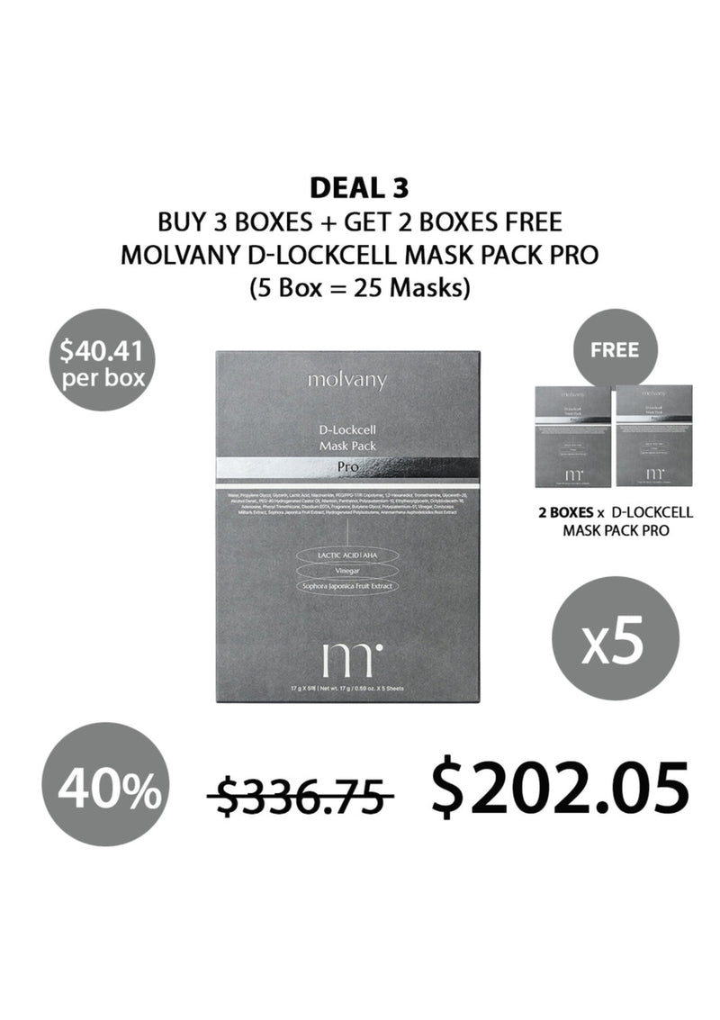 [MOLVANY] D-lockcell Mask Pack Pro (1 Box = 5 Masks X 17g)