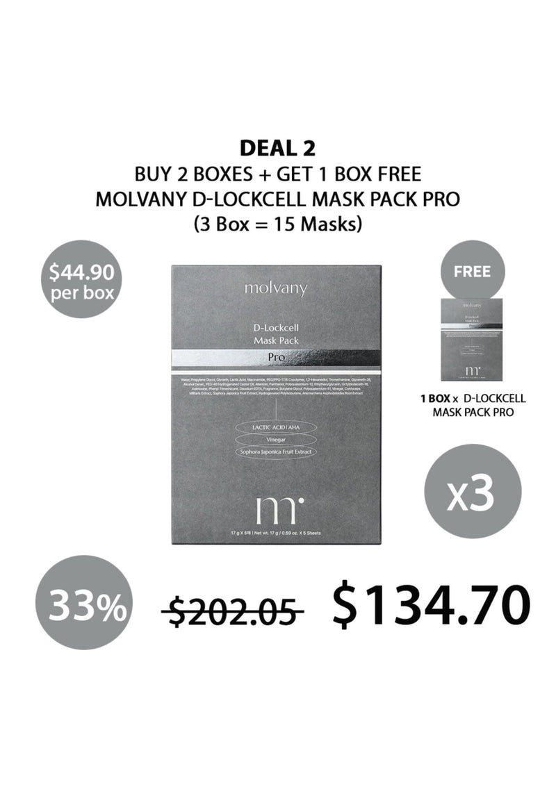 [MOLVANY] D-lockcell Mask Pack Pro (1 Box = 5 Masks X 17g)