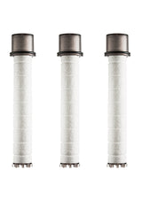 Three white BODYLUV Puresome showerhead replacement filters