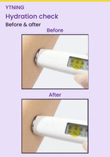 YTNING Scaling Toning Scrub Wash before-and-after skin-hydration measurement photographs