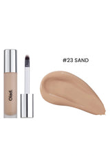 Cosmetic concealer stick with applicator and color swatch labeled '#23 Sand' on a white background.