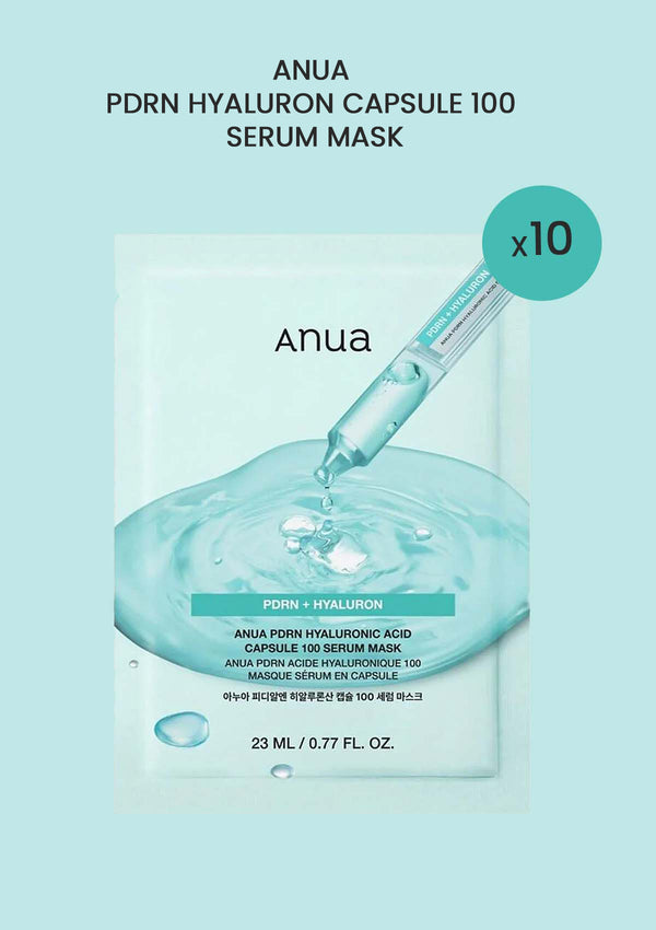 [ANUA] PDRN Hyaluron Capsule 100 Serum Mask (1 Box = 25ml x 10 Sheets)