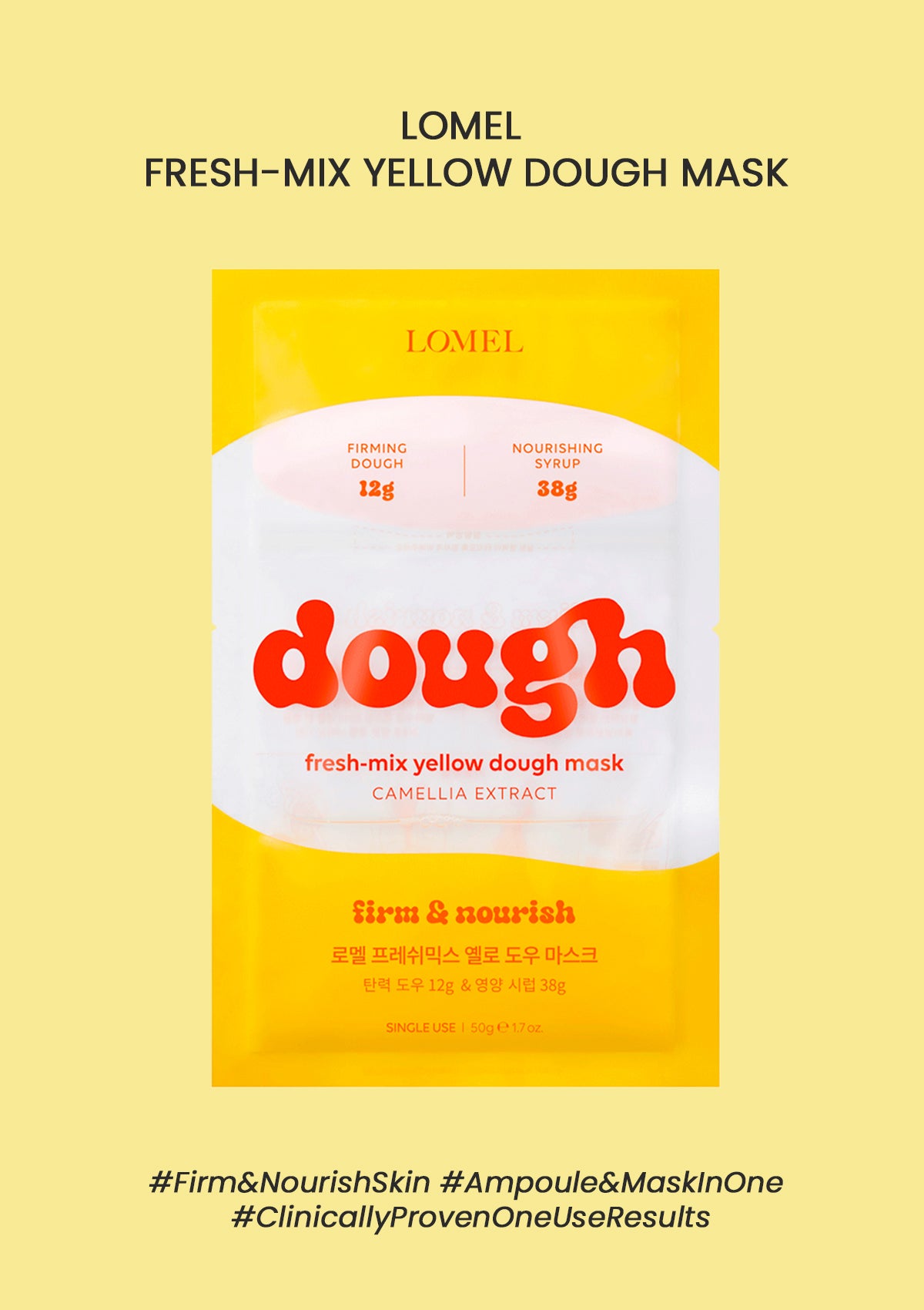 CLEARANCE SALE - [LOMEL] Fresh-Mix Yellow Dough Mask (1 Box = 5 Pouches + 5 Paper Spatulas)