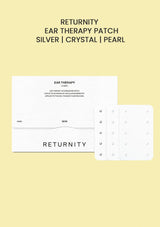 Returnity ear therapy patch on a yellow background