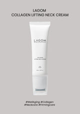 Lagom Collagen Lifting Neck Cream tube on a gray background