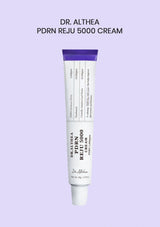 Dr. Althea PDRN Reju 5000 Cream tube on a light purple background
