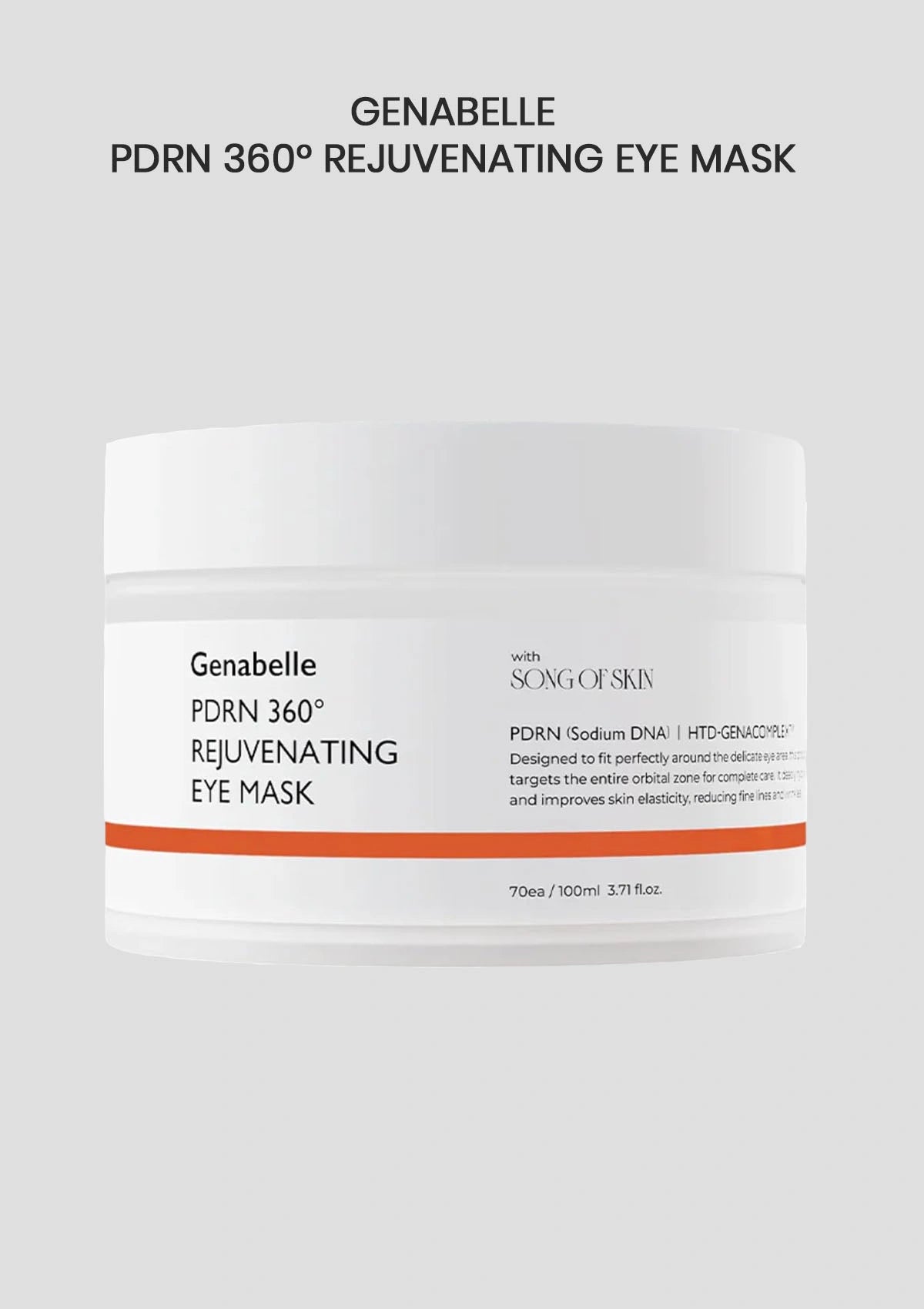 Genabelle PDRN 360° Rejuvenating Eye Mask jar on a light gray background