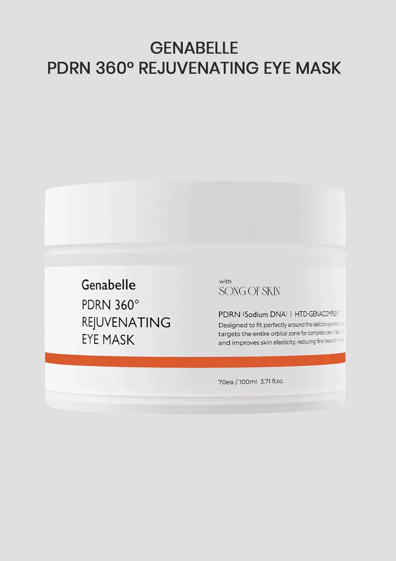 Genabelle PDRN 360° Rejuvenating Eye Mask jar on a light gray background