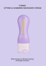 Purple massage cream bottle with 'YTNING' branding on a light purple background