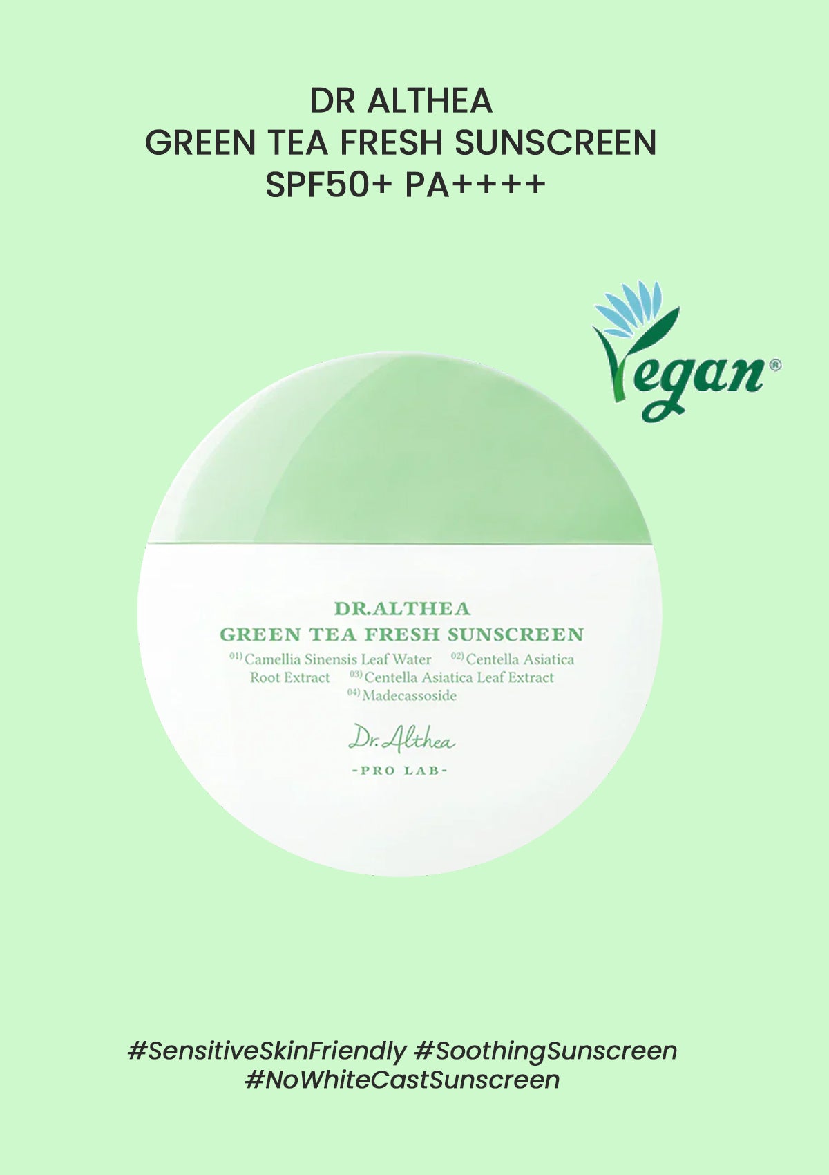 Dr Althea Green Tea Fresh Sunscreen SPF50+ PA++++ – Calming Daily UV ...