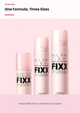 SO NATURAL setting fixer size guide for 35ml 75ml and 120ml