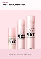 SO NATURAL setting fixer size guide for 35ml 75ml and 120ml