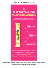 TEAZEN signature kombucha base: 504-hour two-stage fermentation