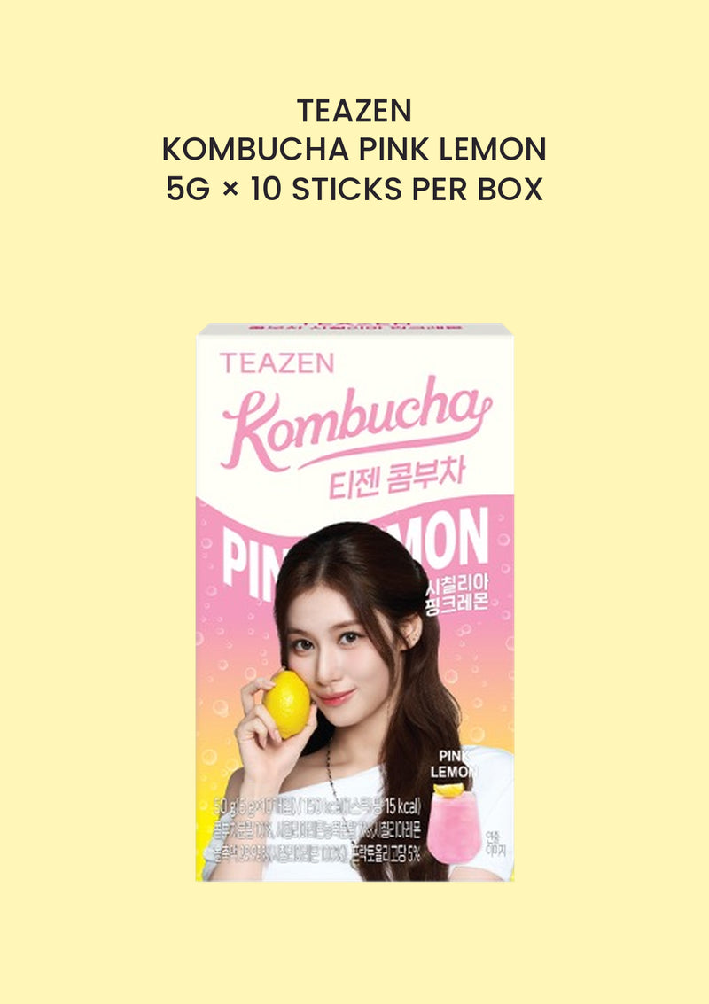 TEAZEN Kombucha Pink Lemon — one 50g box of ten 5g sticks, COCOMO main image