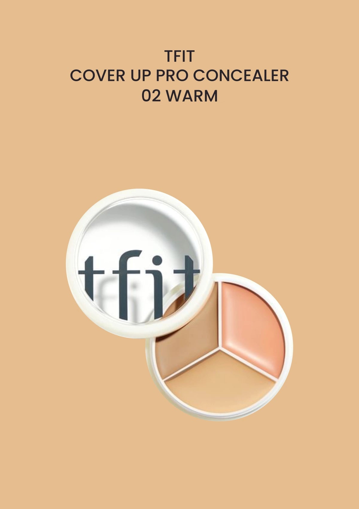 TFIT COVER UP PRO CONCEALER 02 WARM on a solid warm golden beige background