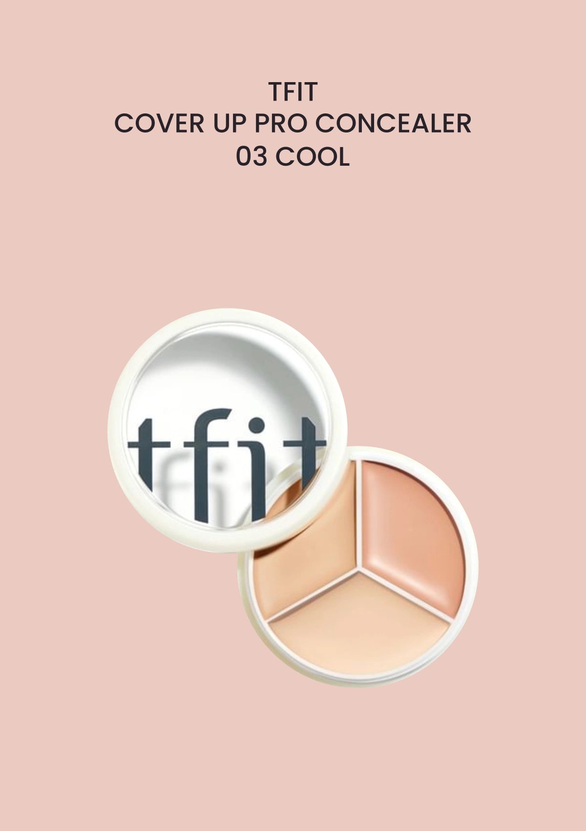 TFIT COVER UP PRO CONCEALER 03 COOL on a solid cool rose beige background