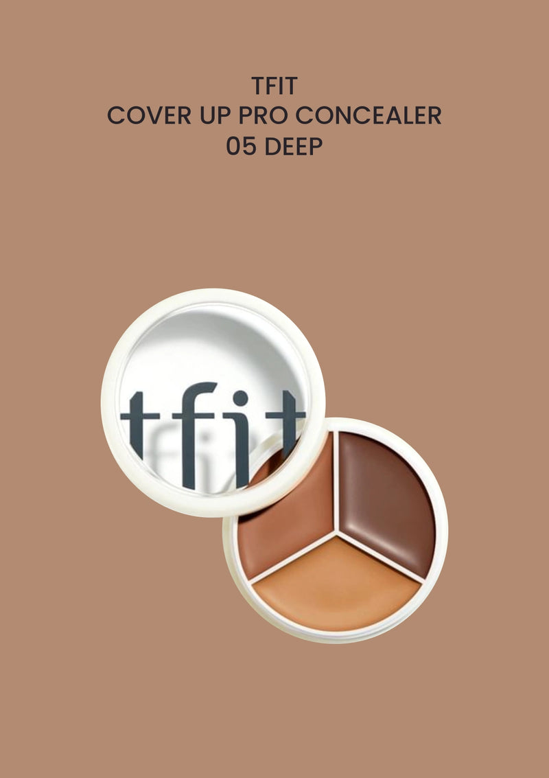 TFIT COVER UP PRO CONCEALER 05 DEEP on a solid deep mocha background