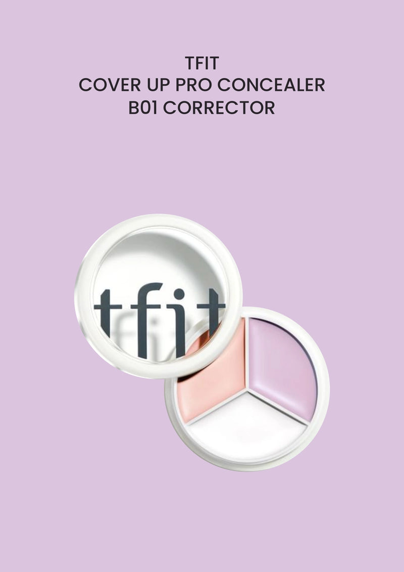 TFIT COVER UP PRO CONCEALER B01 CORRECTOR on a solid milky lavender background