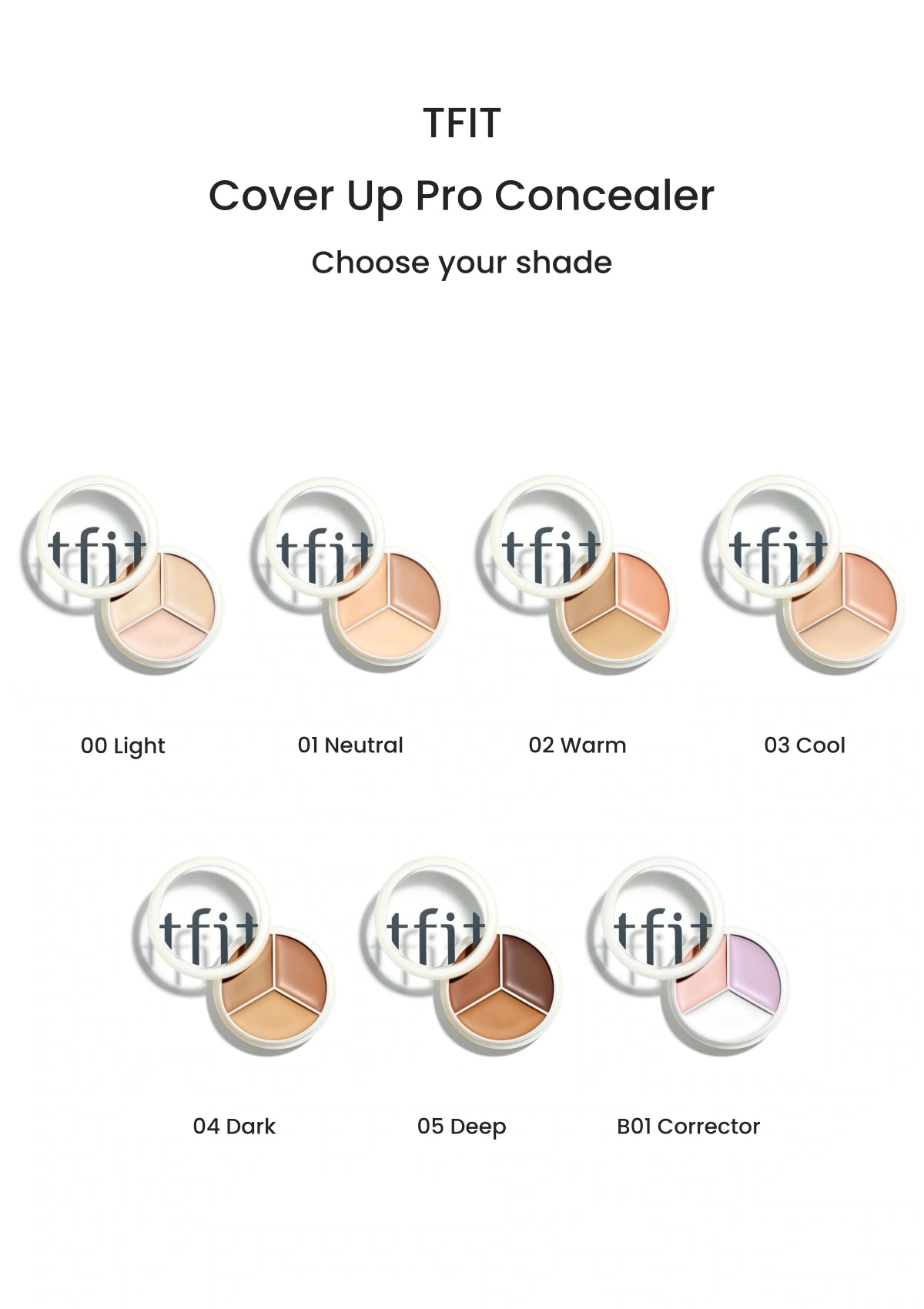 TFIT Cover Up Pro Concealer 15g — All 7 Shades — select one option