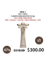 Flaner Flora Booster home care device with promotional text on a white background