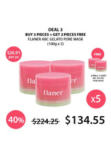 Promotional offer for Flaner ABC Gelato Pore Mask with a free mask included.