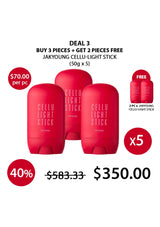 Promotional offer for Jakyoung Cellu-Light Stick with pricing and quantity details on a white background.