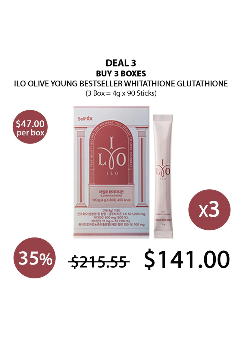 ILO Whitathione Glutathione  Daily Radiance Glow Sticks  COCOMO