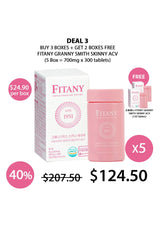 Fitany Granny Smith Skinny ACV packaging with promotional text on a white background