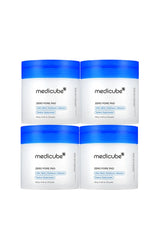 Four Medicube Zero Pore Pad packages on a white background