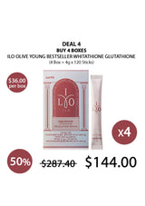 ILO olive young whitathione glutathione product with packaging and tube on a white background