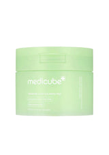 Green jar with Medicube branding on a white background
