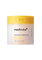 Medicube jar with yellow lid on a white background