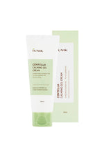 Two bottles of Unik Centella Calming Gel Cream on a white background