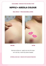 VIVA KOREA Multi Tint Pink nipple and areola colour result