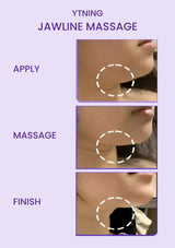 YTNING jawline photographs in their original apply, massage and finish order, stacked vertically