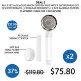 [AQUADUO] Anion Oxygen Save Water Showerhead Set