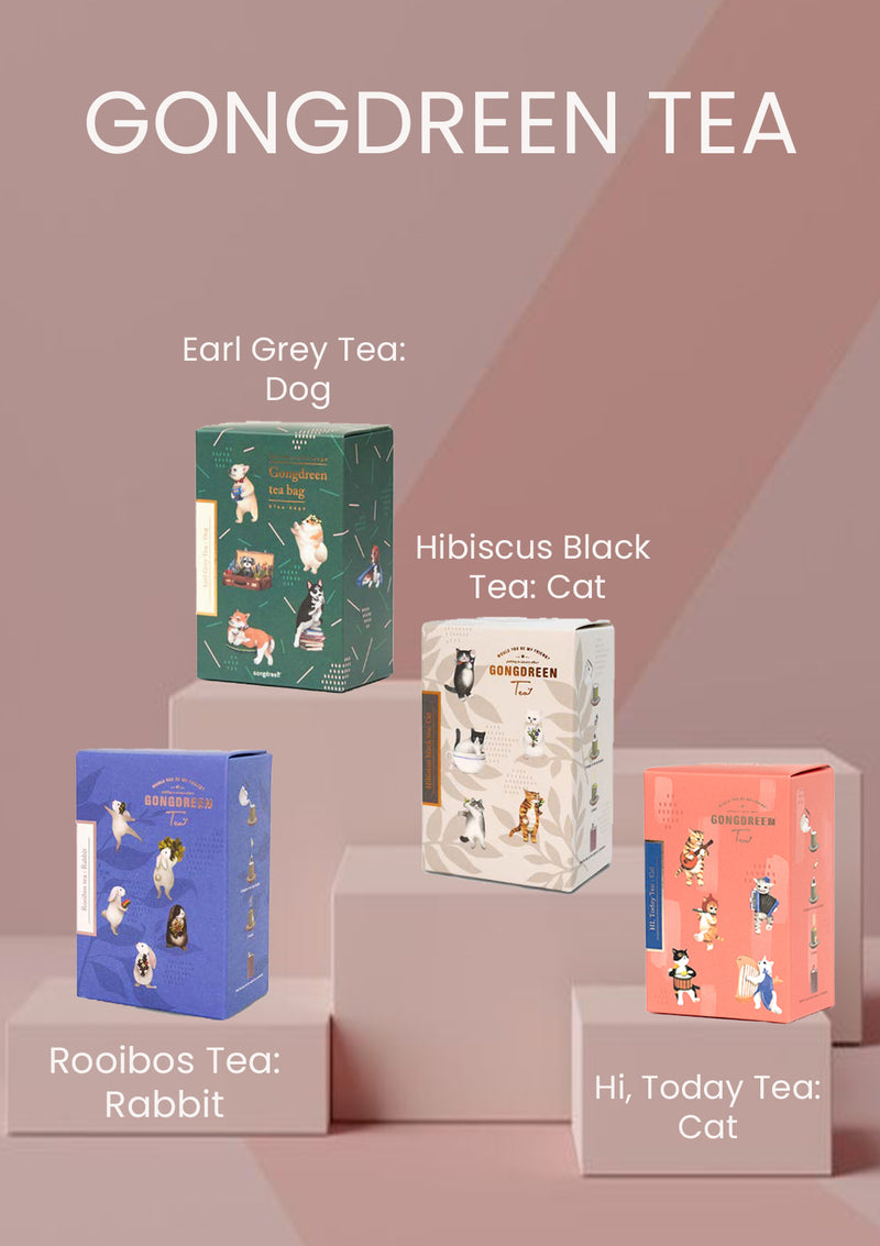 [GONGDREEN] Hi Today Tea: Cat/ Earl Grey Tea: Dog/ Hibiscus Black Tea: Cat/ Rooibos Tea: Rabbit/ - COCOMO