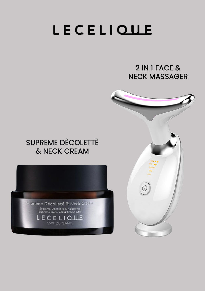 [LECELIQUE] Supreme Décolleté and Neck cream 50ml + 2 in 1 Face & Neck Massager - COCOMO