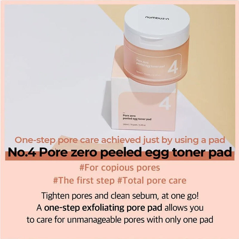 [NUMBUZIN] No.4 Pore Zero Peeled Egg Toner Pad 200ml - COCOMO