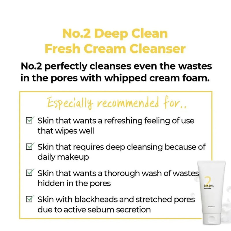 [NUMBUZIN] No.2 Deep Clean Fresh Cream Cleanser 120ml - COCOMO