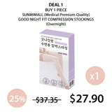 [SUNMIMALL] Good Night Fit Sleep Compression Stockings  (Free Size) - COCOMO